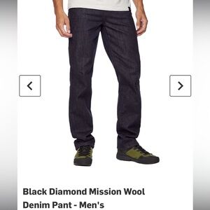 BNWT Black Diamond Mission Wool Denim Pants